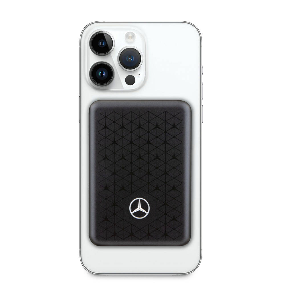 Mercedes Benz Led Işıklı Göstergeli Magsafe Magnetik Orjinal Lisanslı Powerbank 3000 Mah Siyah