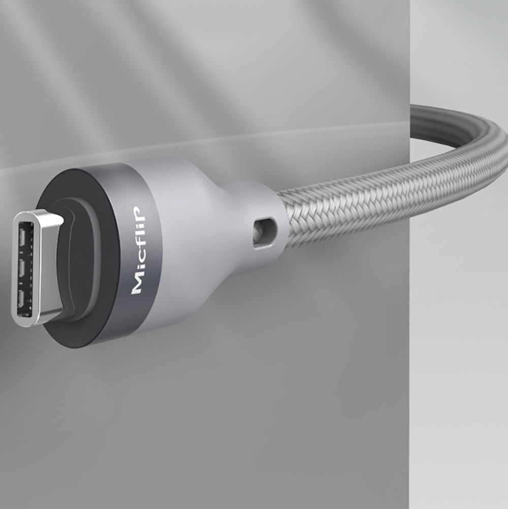 Micflip A25 Type-C to Type-C PD Hızlı Şarj Özellikli Data ve Şarj Kablosu 240W 2M Gri