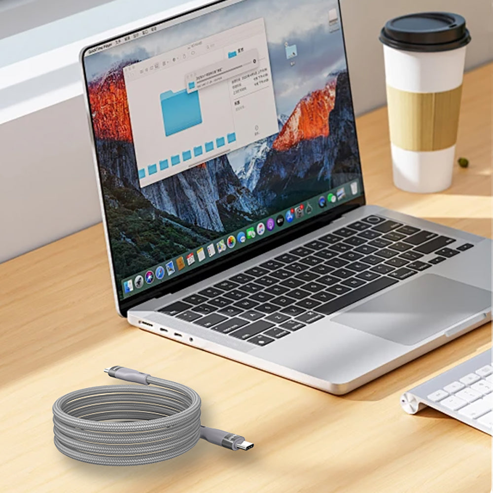 Micflip A25 Type-C to Type-C PD Hızlı Şarj Özellikli Data ve Şarj Kablosu 240W 2M Gri