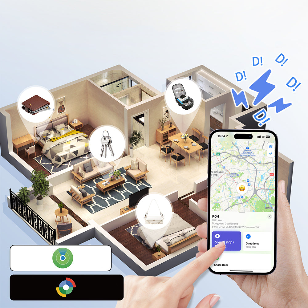 Micflip P045 Suya Dayanıklı iOS ve Android Cihazlar için Wireless Şarj Özellikli Akıllı Takip Kartı Siyah