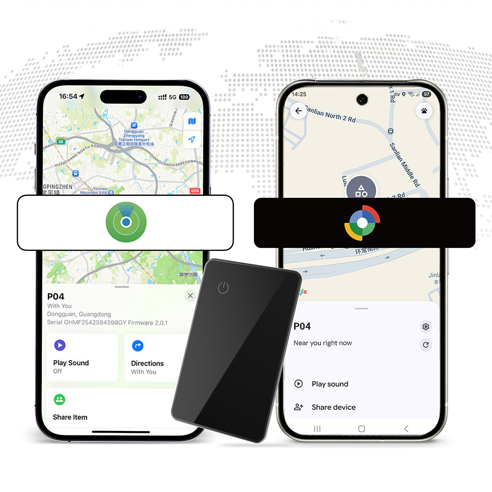 Micflip P045 Suya Dayanıklı iOS ve Android Cihazlar için Wireless Şarj Özellikli Akıllı Takip Kartı Siyah