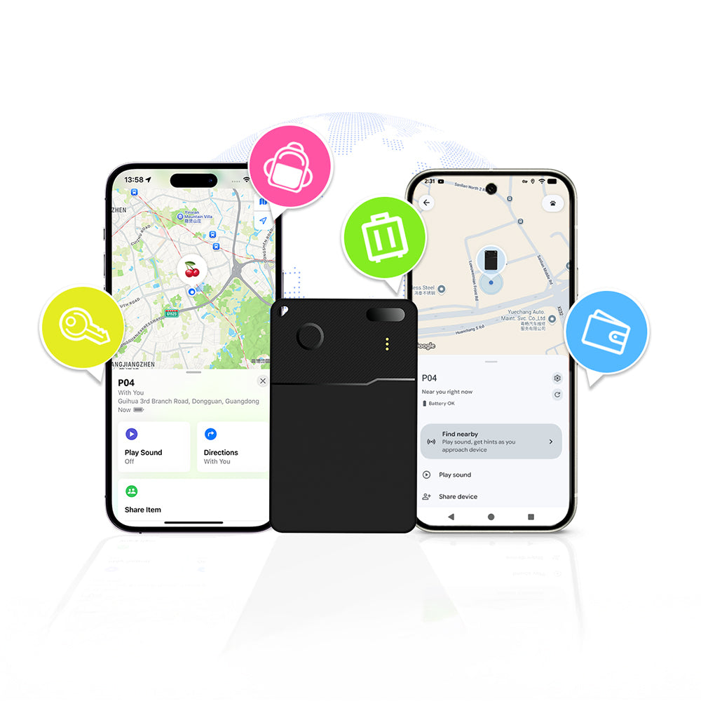 Micflip P28 Suya Dayanıklı iOS ve Android Cihazlar için Wireless Şarj Özellikli Akıllı Takip Kartı Siyah