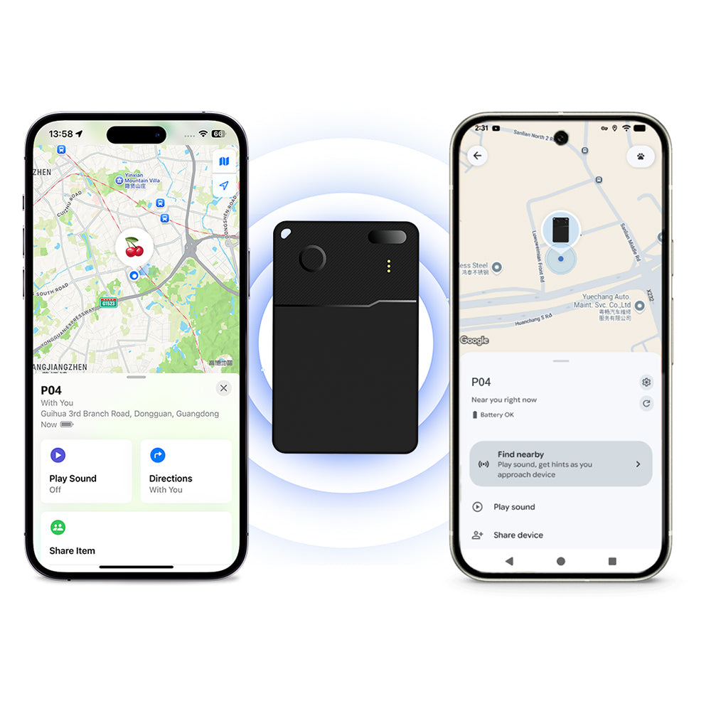 Micflip P28 Suya Dayanıklı iOS ve Android Cihazlar için Wireless Şarj Özellikli Akıllı Takip Kartı Siyah