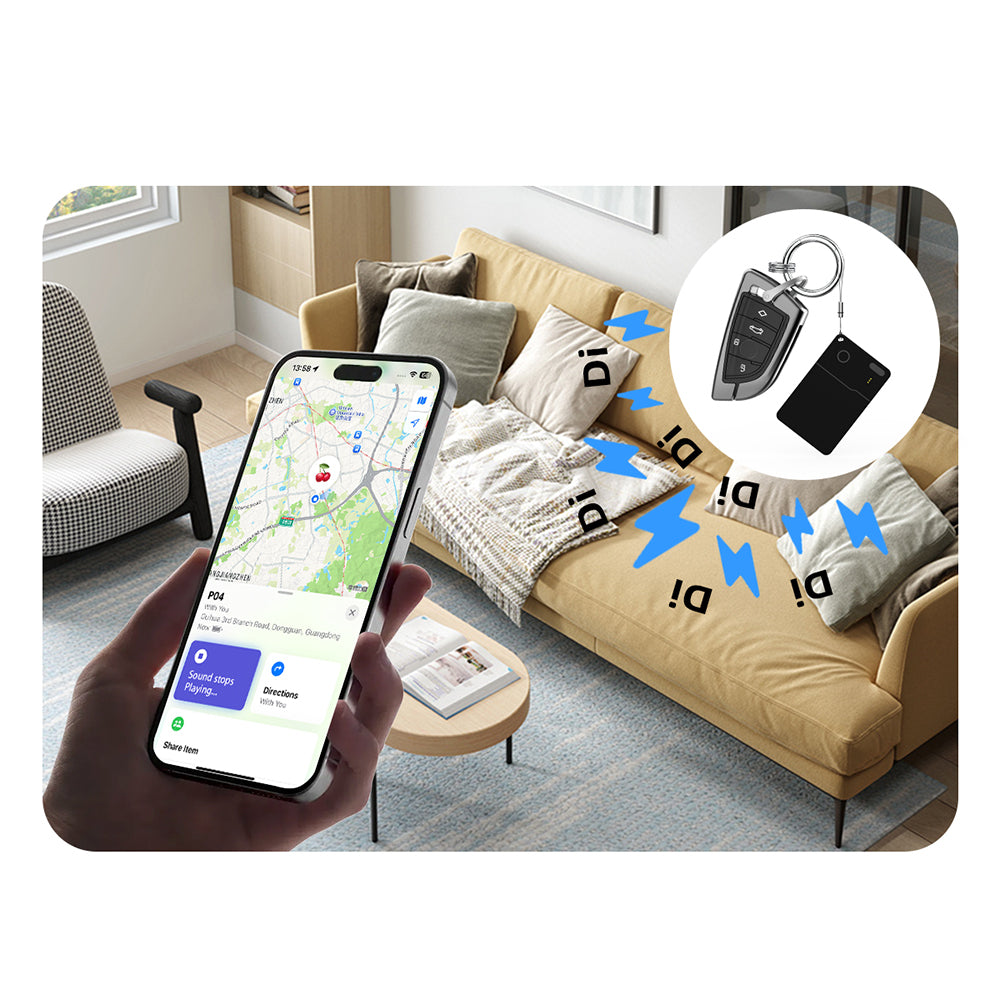 Micflip P28 Suya Dayanıklı iOS ve Android Cihazlar için Wireless Şarj Özellikli Akıllı Takip Kartı Siyah