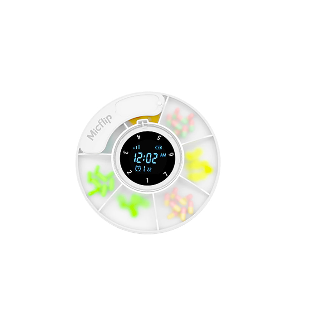 Micflip S03 Alarm ve Takip Özellikli Akıllı İlaç Kutusu Beyaz