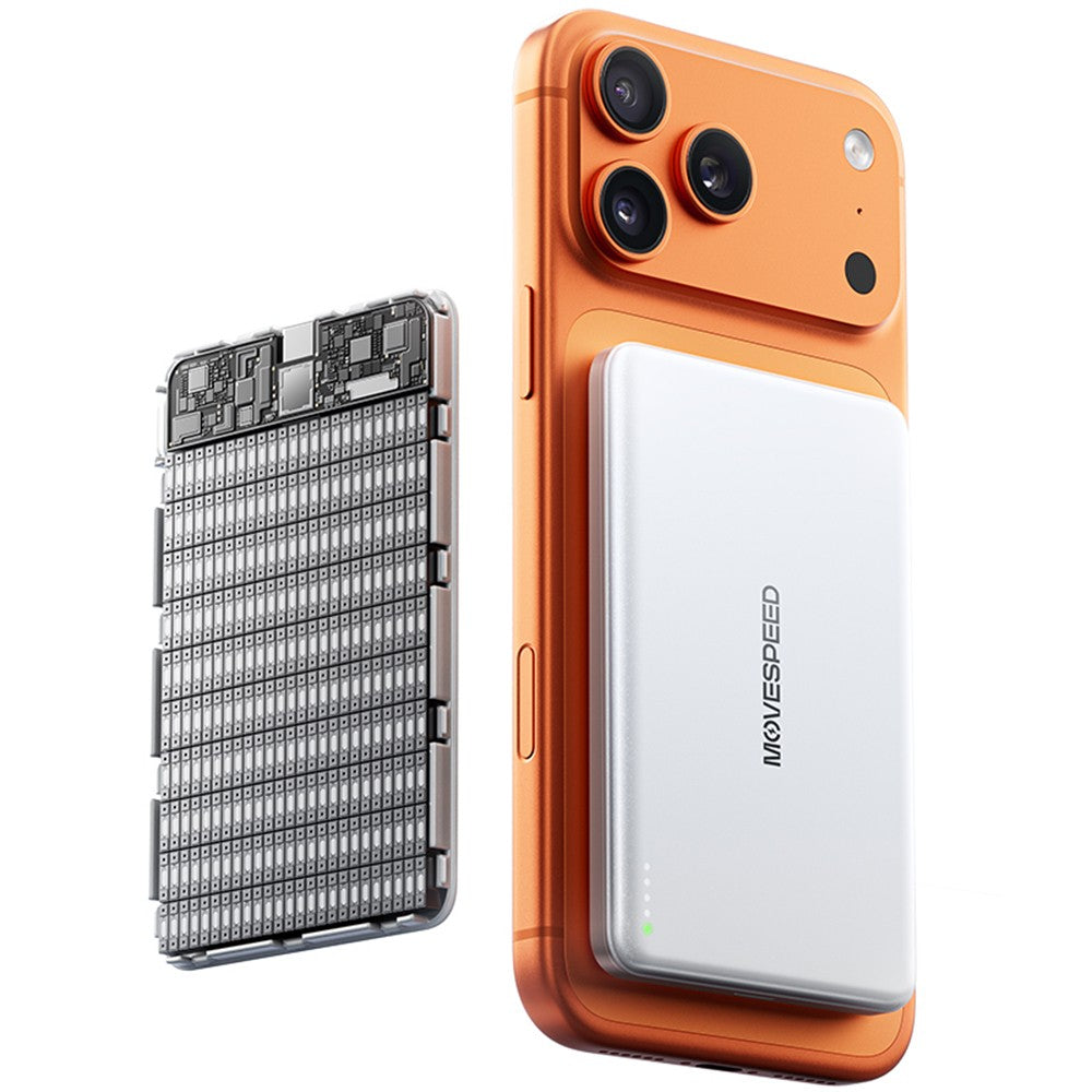 Movespeed MSP07 Ultra İnce Wireless M-safe Powerbank 18W 5000mAh Beyaz
