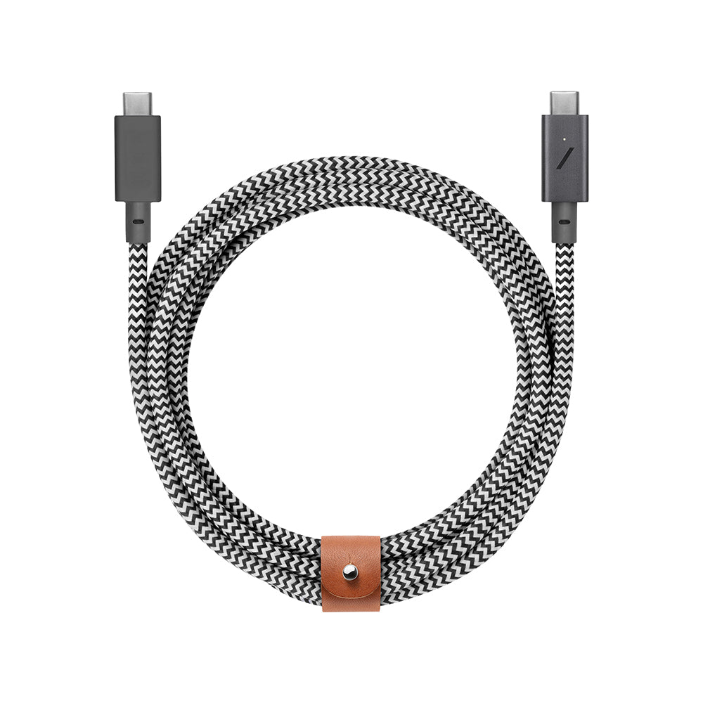 Native Union Belt Pro Serisi Type-C to Type-C Şarj Kablosu 240W 2.4M Siyah-Beyaz