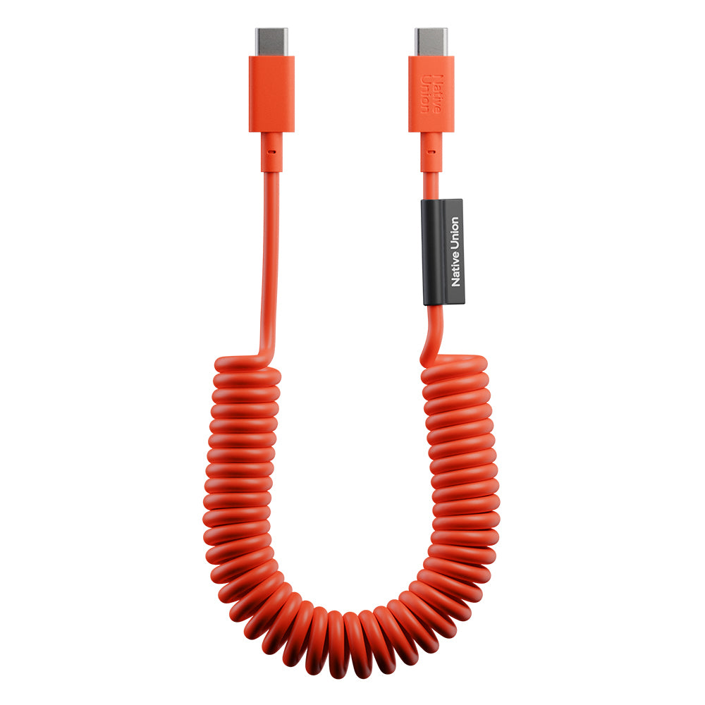 Native Union POP Serisi Type-C to Type-C Spiralli Şarj Kablosu 60W 1.2M Kırmızı