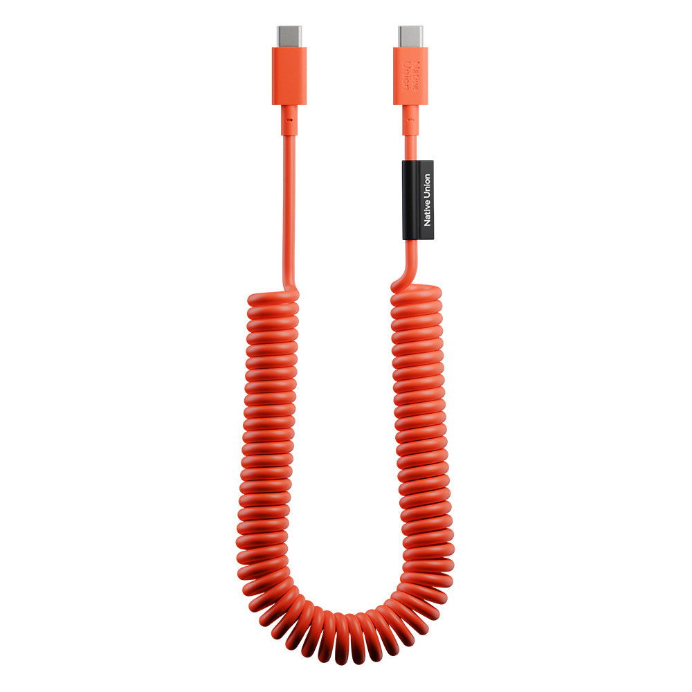 Native Union POP Serisi Type-C to Type-C Spiralli Şarj Kablosu 60W 2.4M Kırmızı