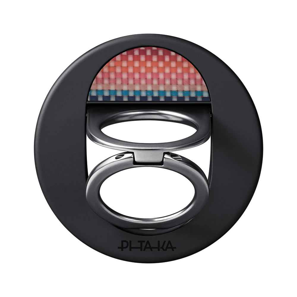 Pitaka Aramid Fiber California Dream Serisi MagEZ Grip 3 Sunset 2.0 Magnetik Ring Stand Telefon Tutucu Mavi-Kırmızı