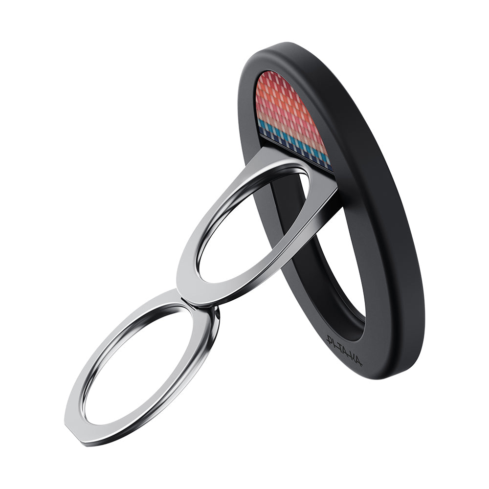 Pitaka Aramid Fiber California Dream Serisi MagEZ Grip 3 Sunset 2.0 Magnetik Ring Stand Telefon Tutucu Mavi-Kırmızı