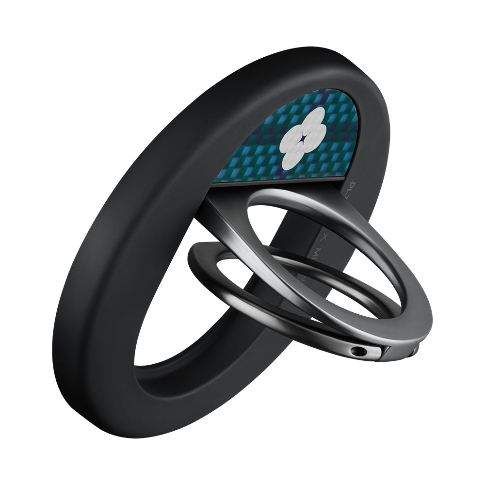 Pitaka Aramid Fiber Flora in Grid Serisi MagEZ Grip 3 Magnetik Ring Stand Telefon Tutucu Mavi