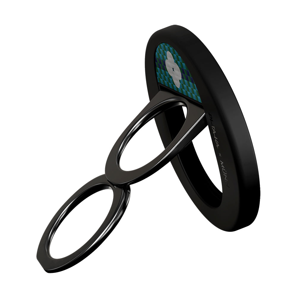 Pitaka Aramid Fiber Flora in Grid Serisi MagEZ Grip 3 Magnetik Ring Stand Telefon Tutucu Mavi