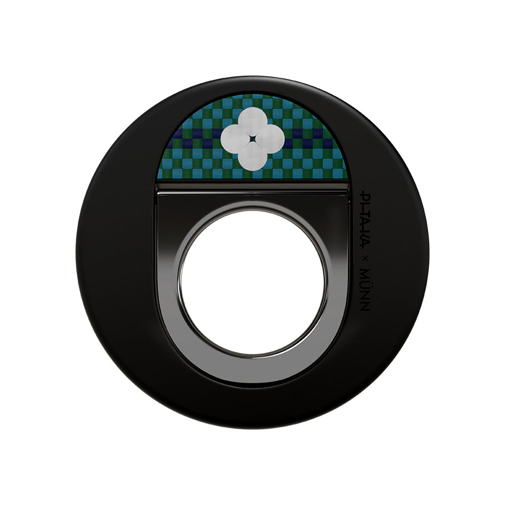 Pitaka Aramid Fiber Flora in Grid Serisi MagEZ Grip 3 Magnetik Ring Stand Telefon Tutucu Mavi