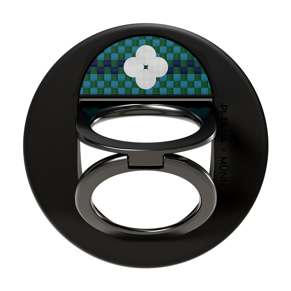 Pitaka Aramid Fiber Flora in Grid Serisi MagEZ Grip 3 Magnetik Ring Stand Telefon Tutucu Mavi