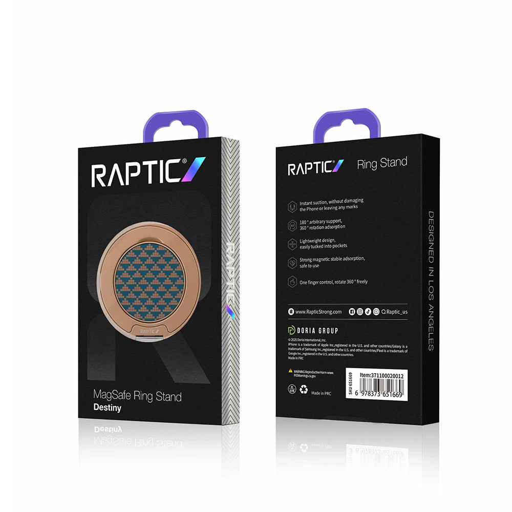 Raptic FreeFlow Destiny Serisi 360 Derece Dönebilen Magnetik Ring Stand Telefon Tutucu Gold-Mavi