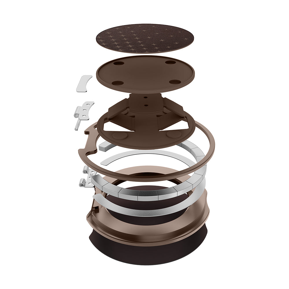 Raptic FreeFlow Serenity Serisi 360 Derece Dönebilen Magnetik Ring Stand Telefon Tutucu Kahverengi