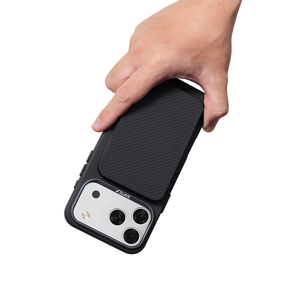 Raptic S4 Aramid-Skin M-safe Şarj Özellikli Ultra İnce 600D Powerbank 15W 5000mAh Siyah