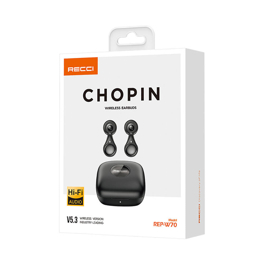 Recci REP-W70 Hi-Fi Ses Kaliteli Bluetooth v5.3 Chopin Serisi Kulak İçi Kulaklık Siyah