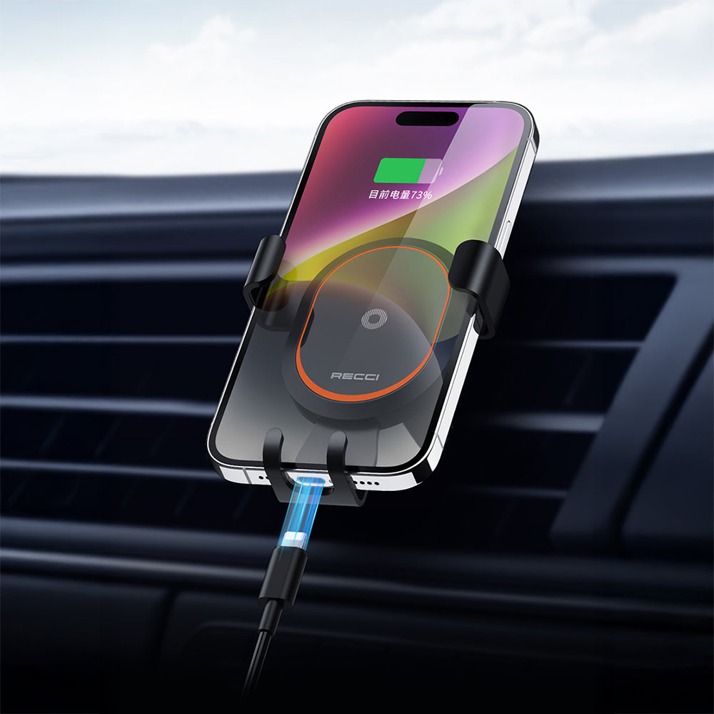 Recci RHO-C26 360 Dönebilen Havalandırma Tasarım Araç Telefon Tutucu Siyah