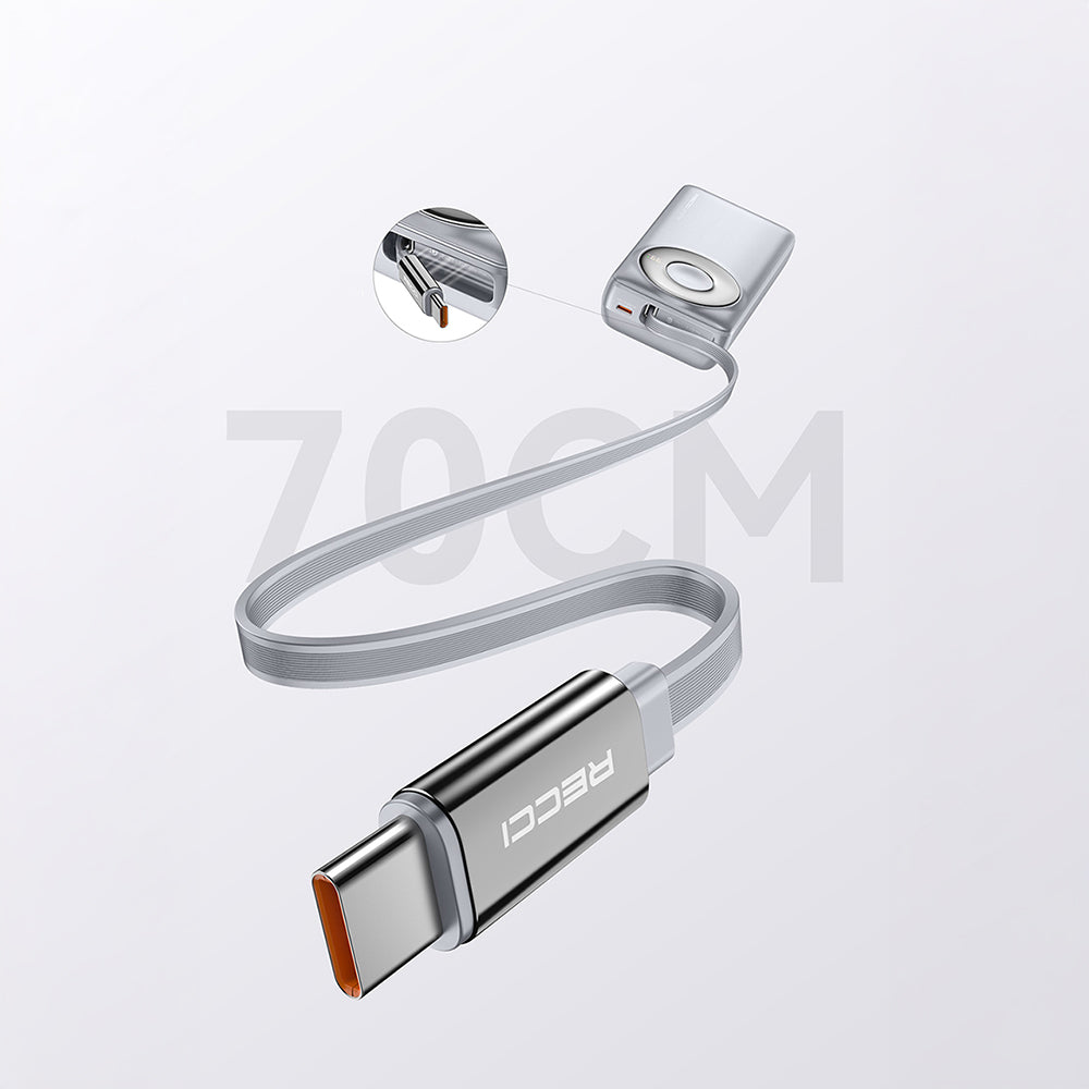 Recci RPB-P72 Hızlı Şarj Özellikli Type-C Kablolu Powerbank 65W 20.000mAh Gri