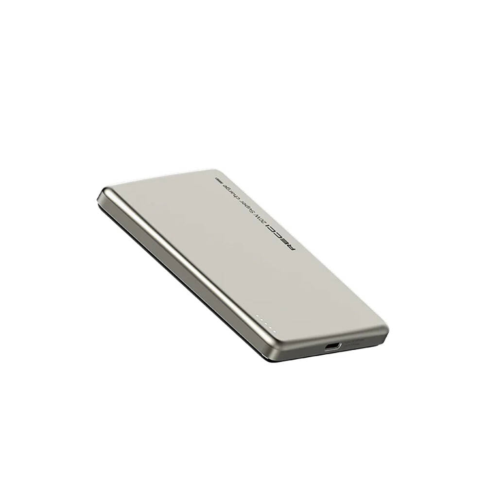 Recci RPB-W20 Taşınabilir Wireless Şarj ve PD Hızlı Şarj Özellikli Powerbank 15W 4900mAh Mavi