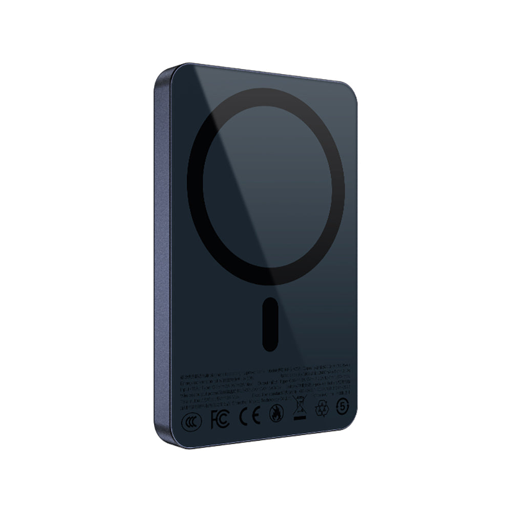 Recci RPB-W35 Ultra İnce PD 20W Hızlı Şarj Özellikli Wireless Powerbank 15W 5000mAh Mavi