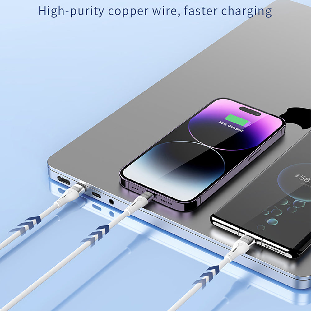 Recci RS11CL Type-C to Lightning PD Hızlı Şarj Özellikli Data ve Şarj Kablosu 20W 1M Beyaz