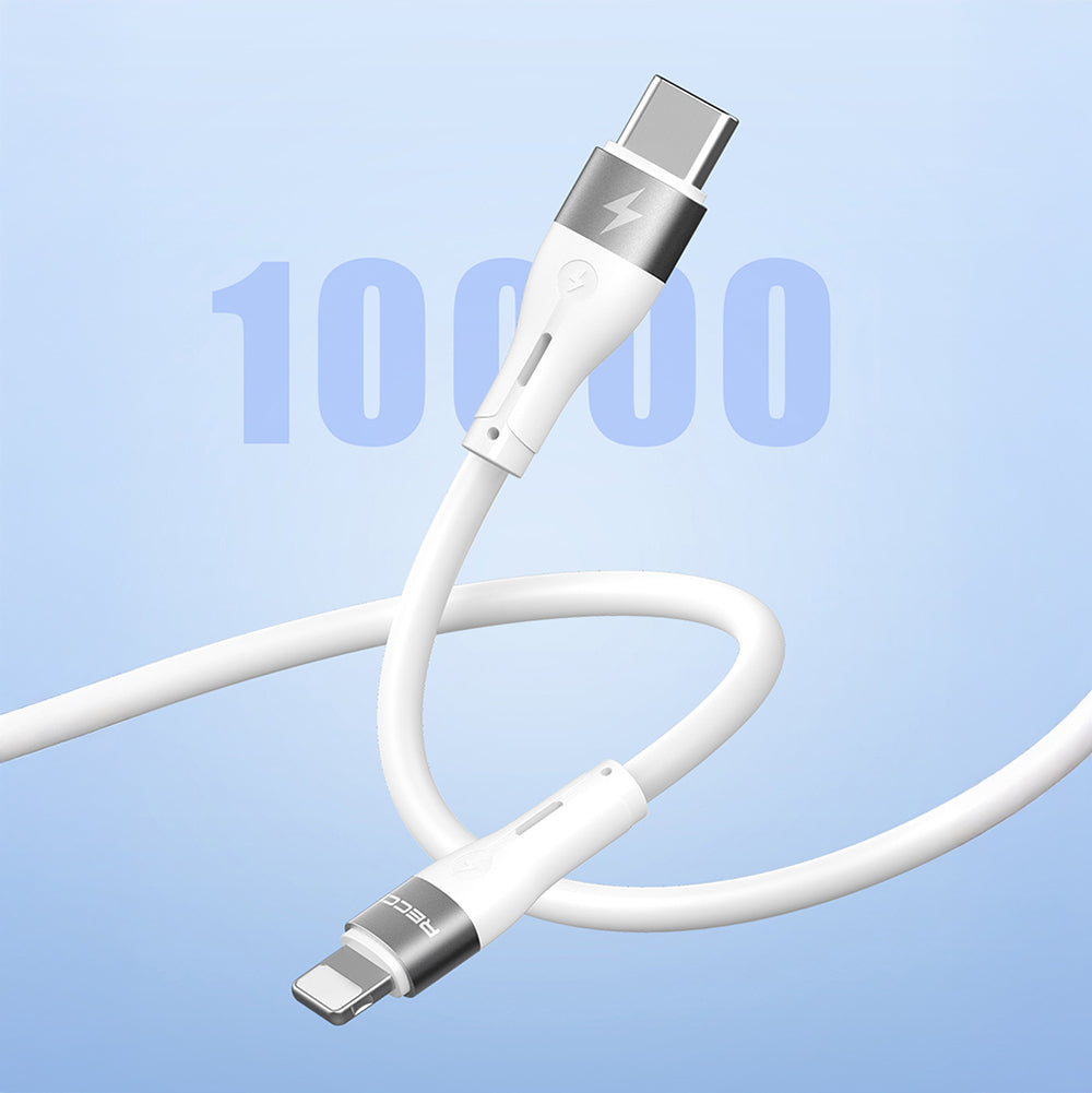 Recci RS11CL Type-C to Lightning PD Hızlı Şarj Özellikli Data ve Şarj Kablosu 20W 1M Beyaz
