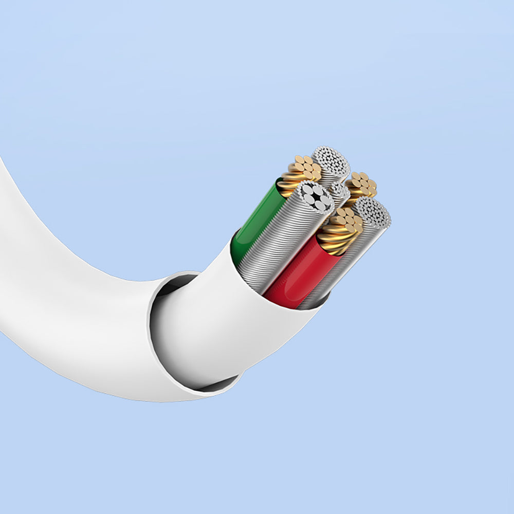 Recci RS11M Swift Serisi USB-A to Micro 2.4A Hızlı Şarj Özellikli Data ve Şarj Kablosu 1M Beyaz