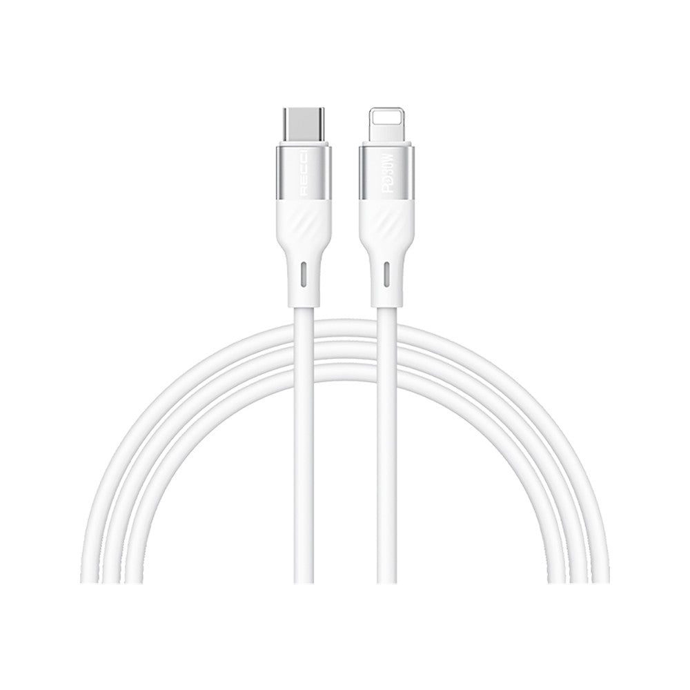 Recci RS22CL Excellence Serisi Type-C to Lightning PD 30W Hızlı Şarj Özellikli Data ve Şarj Kablosu 1.5M Beyaz