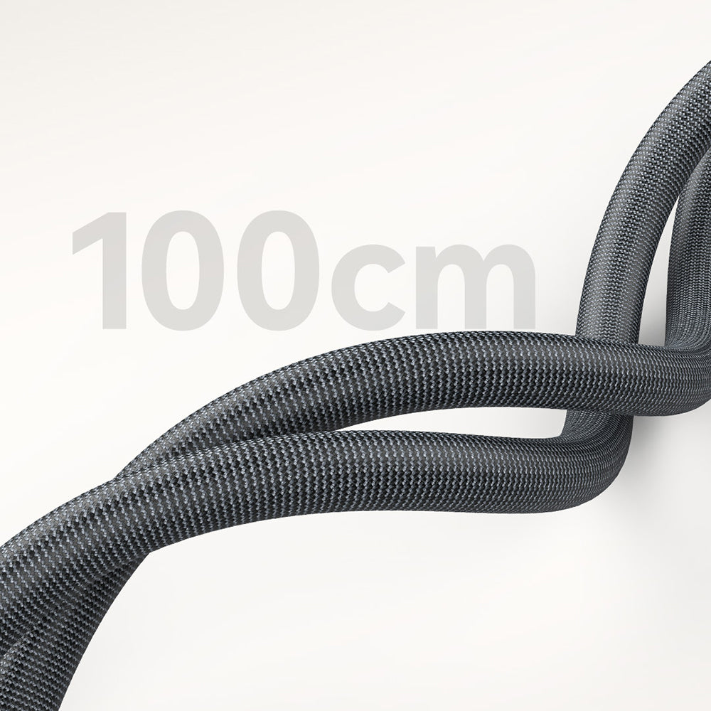 Recci RS35CC Type-C to Type-C PD 65W Örgü Tasarımlı Hızlı Şarj Özellikli Data ve Şarj Kablosu 1M Gri