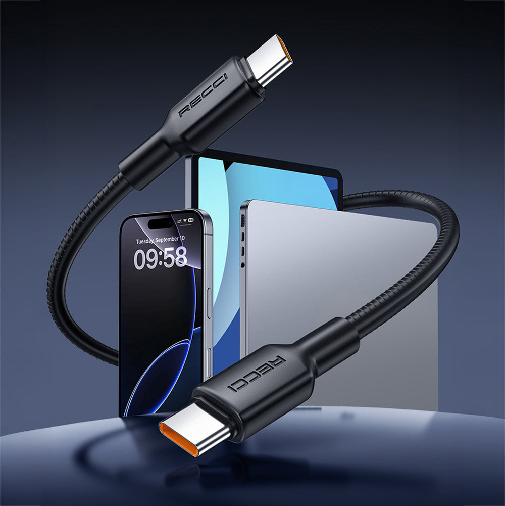 Recci RS46CL Type-C to Lightning PD 30W Hızlı Şarj Özellikli Data ve Şarj Kablosu 1.2M Beyaz