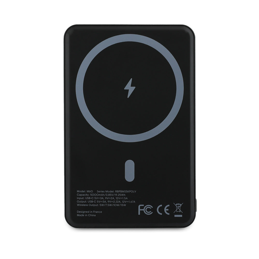 Redbull Orijinal Lisanslı M-safe Şarj Özellikli Dijital LED Göstergeli Çift Boğa Baskılı Powerbank 5000mAh 15W Siyah