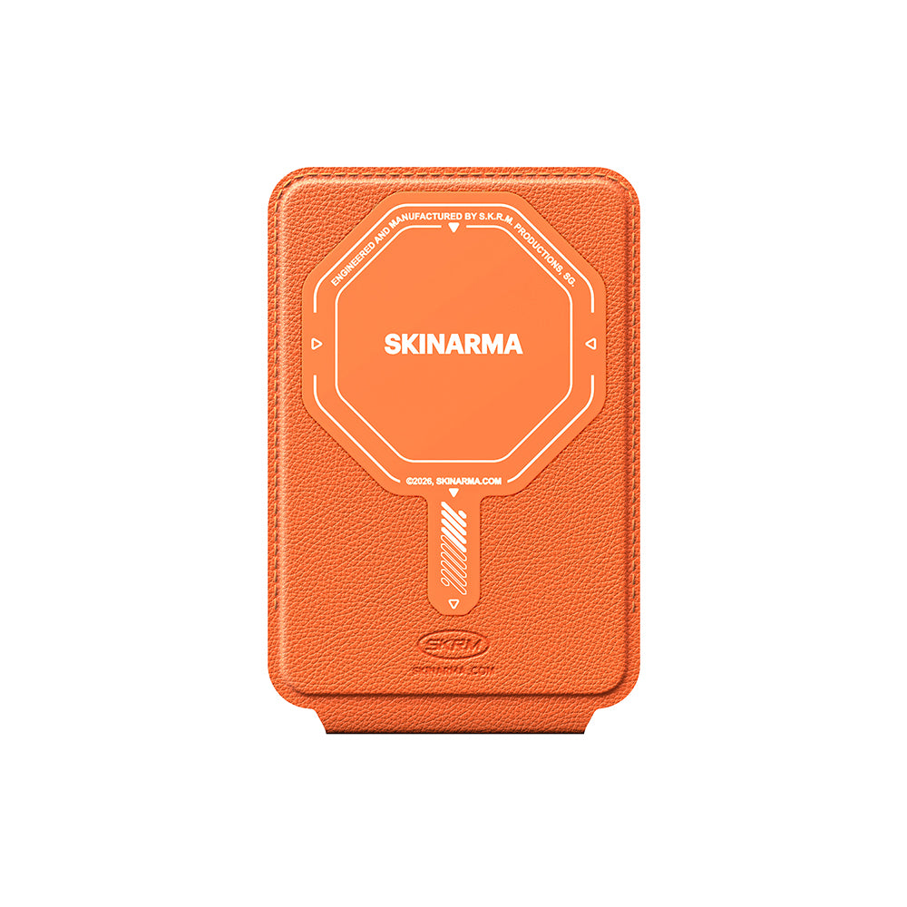 Skinarma Axis Serisi Foldable Stand Özellikli Deri Tasarımlı Kartlık Turuncu