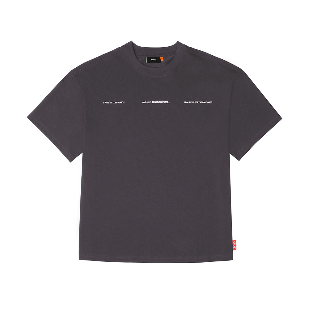 Skinarma Cypher Kısa Kollu Oversize Unisex Bisiklet Yaka Mor Tişört Medium