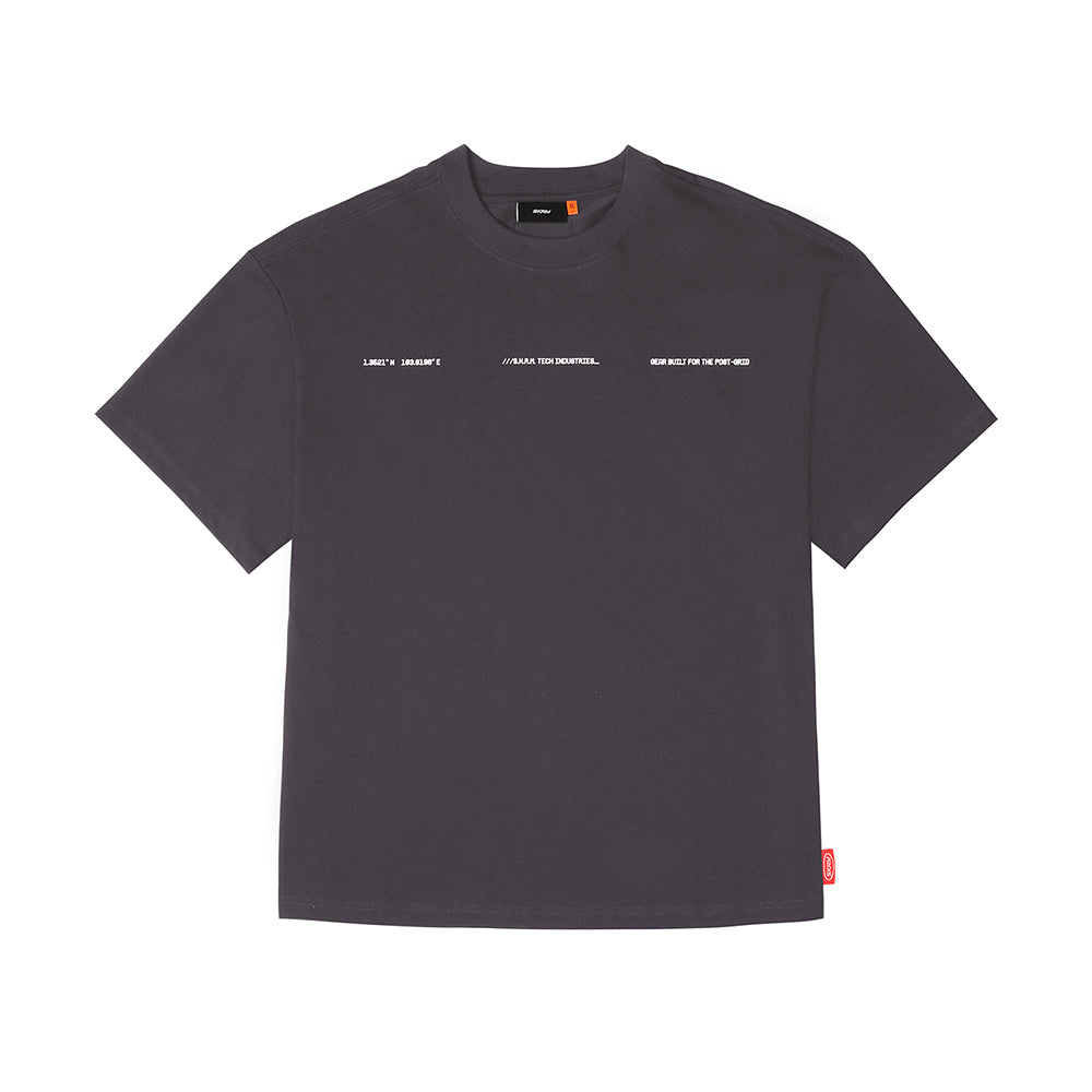 Skinarma Cypher Kısa Kollu Oversize Unisex Bisiklet Yaka Mor Tişört Large