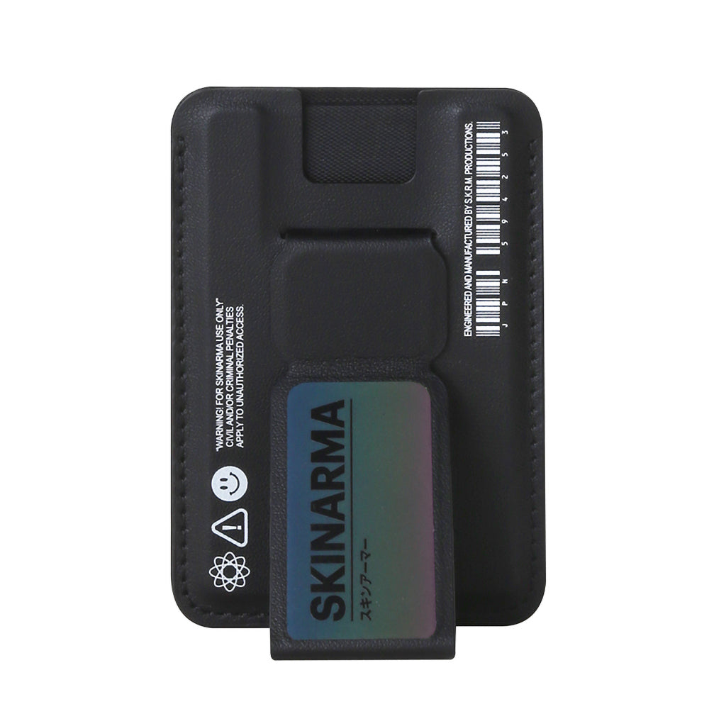 SkinArma Kado 2 Hazneli Magnetik Standlı Kartlık Siyah-Kırmızı