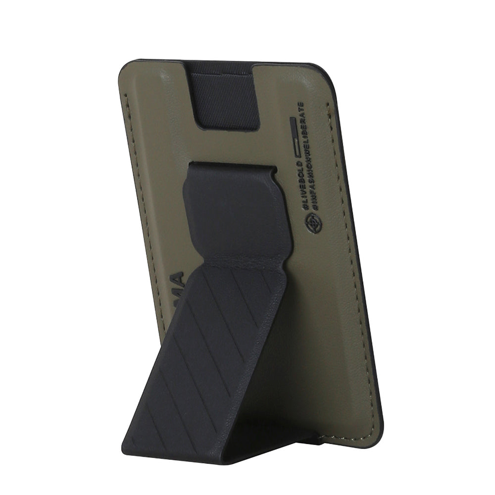 SkinArma Kado 2 Hazneli Magnetik Standlı Kartlık Siyah-Kırmızı
