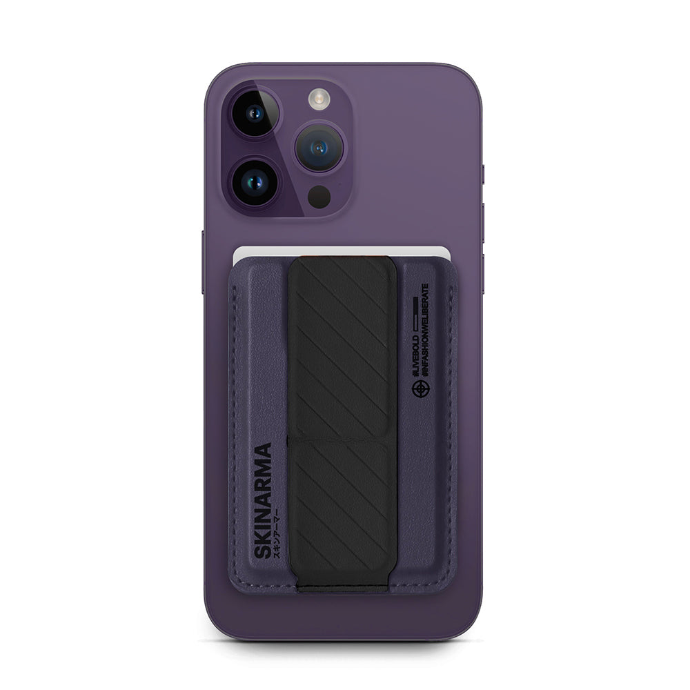 SkinArma Kado 2 Hazneli Magnetik Standlı Kartlık Siyah-Kırmızı