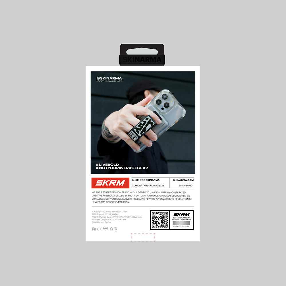 SkinArma Kira Kobai Holografik Tasarımlı Standlı Wireless ve PD Hızlı Şarj Özellikli Powerbank 15W 10000mAh Gümüş