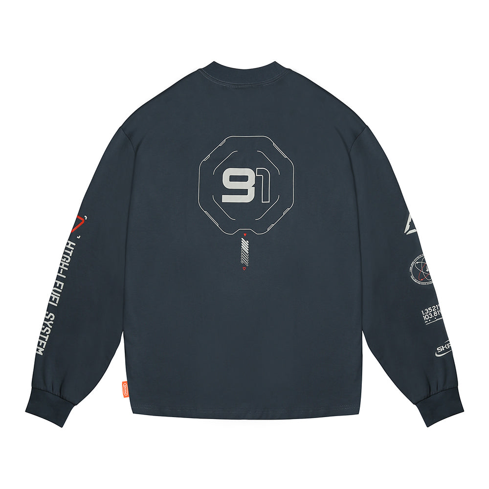 Skinarma Neptune Uzun Kollu Oversize Unisex Bisiklet Yaka Lacivert Sweatshirt