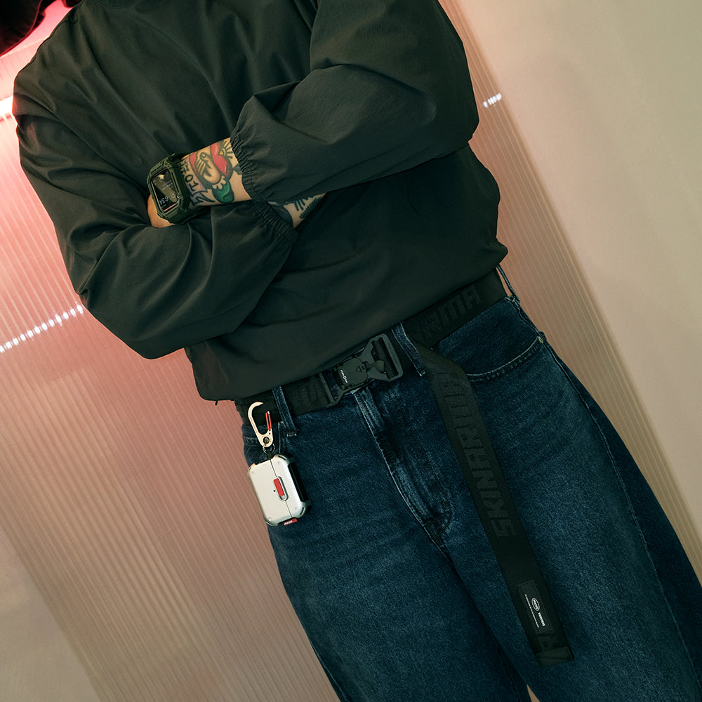 Skinarma Ranger Serisi Manyetik Tokalı Hafif Naylon Spor Kemer 3.5cm Siyah
