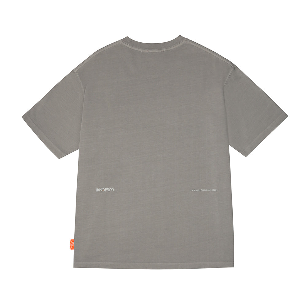 Skinarma Sonar Kısa Kollu Oversize Unisex Bisiklet Yaka Açık Gri Tişört X Large