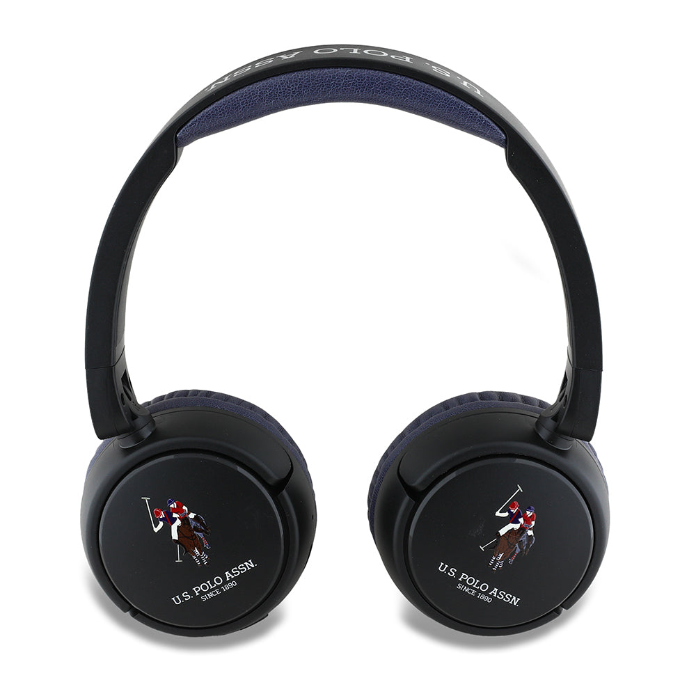 U.S Polo Assn. Orjinal Lisanslı Katlanabilir Ayarlanabilir Baskı Logolu Kulak Üstü Bluetooth Kulaklık v5.3 Lacivert