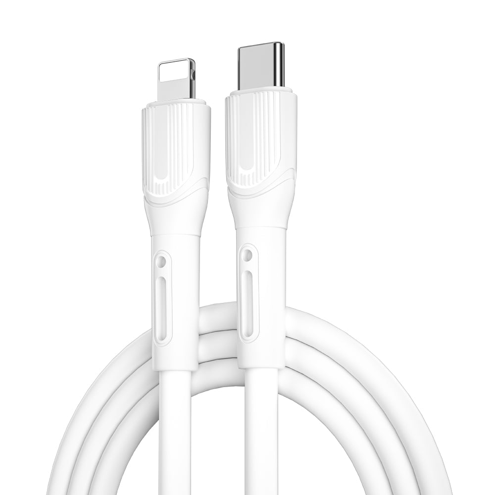 Wiwu Armor Wİ-C005 Kablo Ucu Korumalı Tasarım 20W Hızlı Şarj Özellikli Type-C to Lightning PD Kablo 1M Beyaz