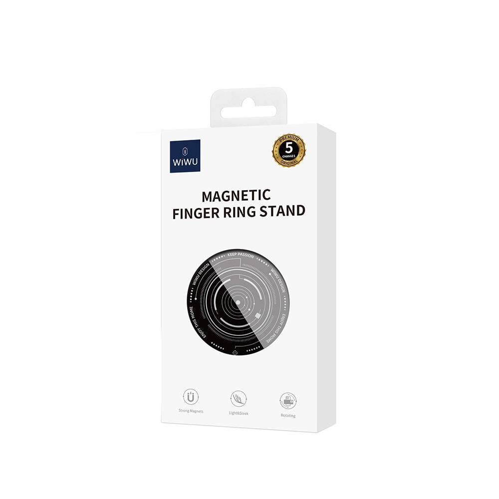 Wiwu B2 Magnetik Özellikli Keep Passion Tasarımlı Parmak Ring Stand Siyah
