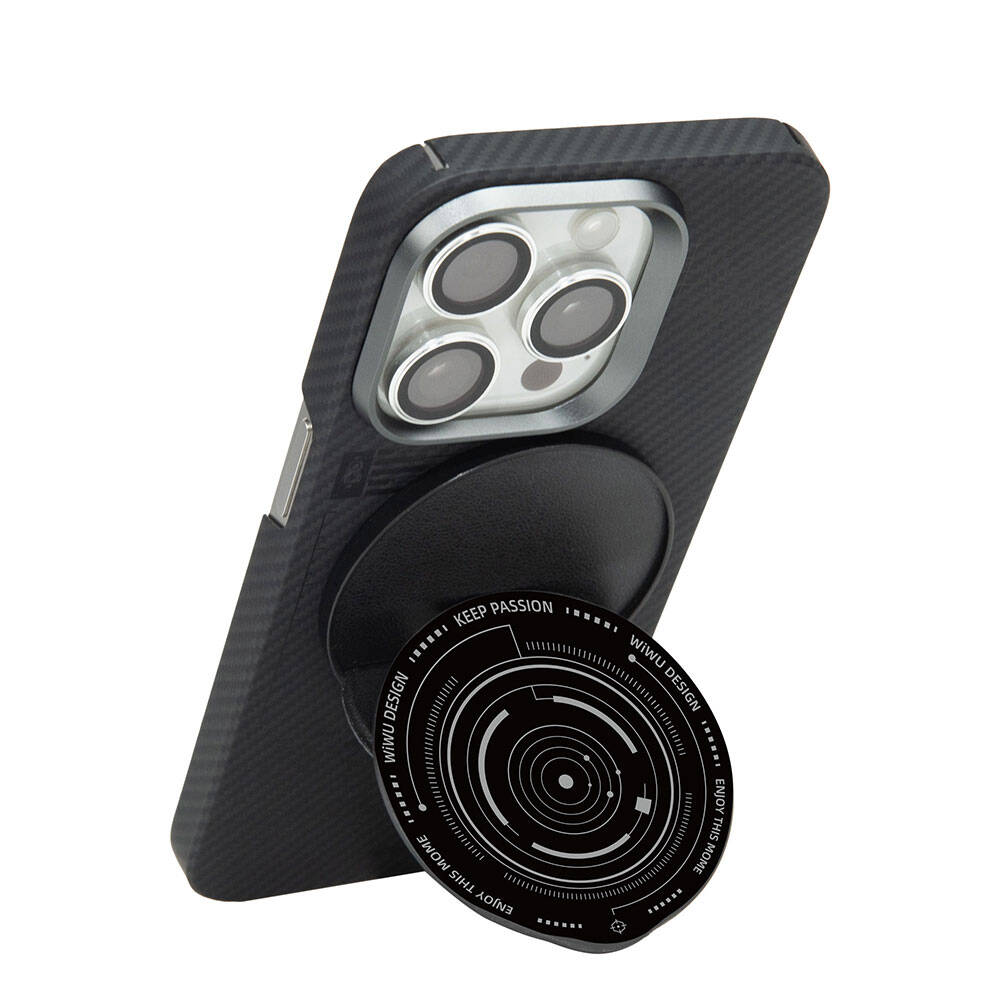Wiwu B2 Magnetik Özellikli Keep Passion Tasarımlı Parmak Ring Stand Siyah