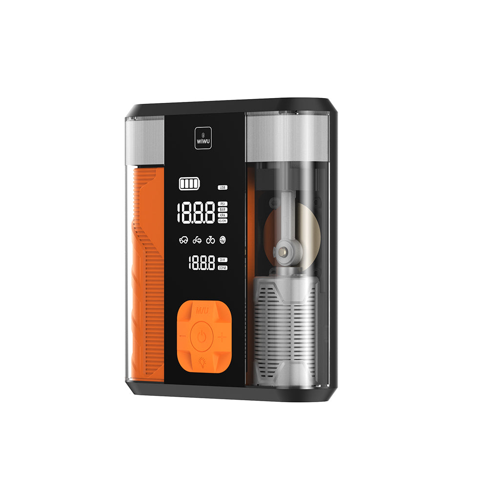 Wiwu CG201 4in1 Dijital LED Göstergeli Araç Akü Acil Durum Takviye Güç Kaynağı Powerbank 40W 8800mAh Siyah