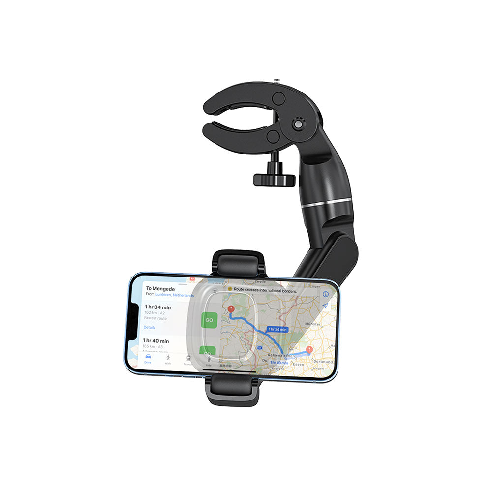 Wiwu CH039 Araç İçi Dikiz Aynası 360 Derece Dönebilen Oynar Başlıklı Telefon Tutucu Siyah